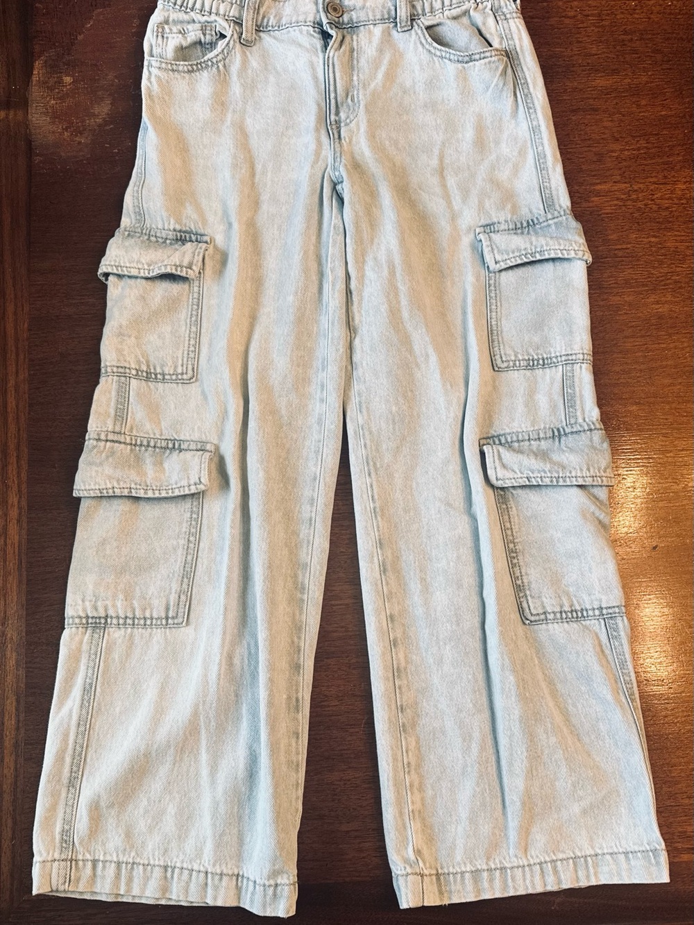 Girl’s SO Light Blue Cargo Jeans - Relaxed Fit